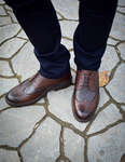 کفش مردانه هشترک چرم رنگ قهوه ای و مشکی کد 2892-1 thumb 2