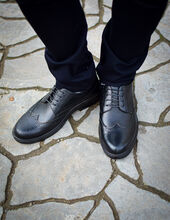کفش مردانه هشترک چرم رنگ قهوه ای و مشکی کد 2892-1 gallery5